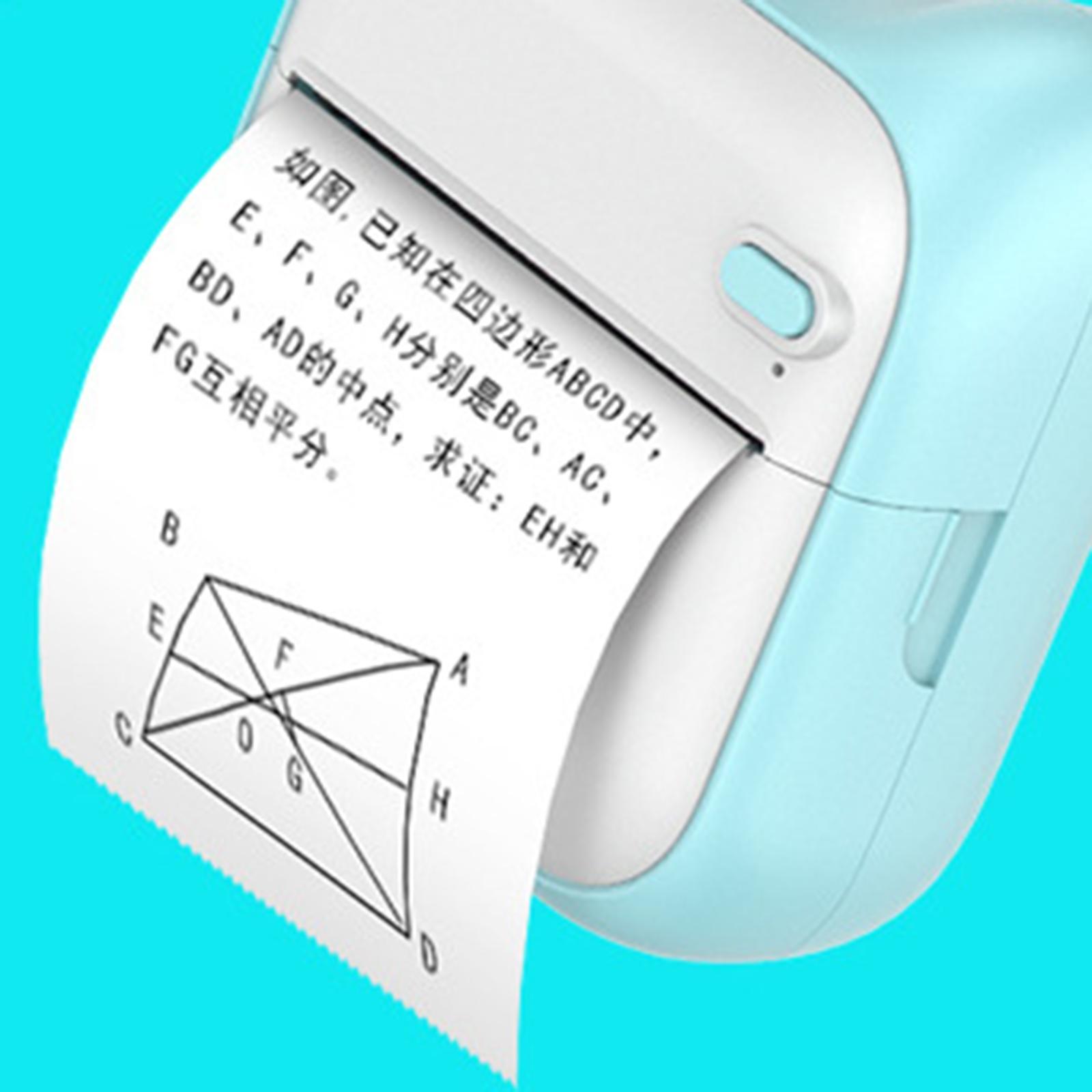 Mini Thermal Printer with 1 Roll Sticker Paper Mobile Printer for Android iOS Windows