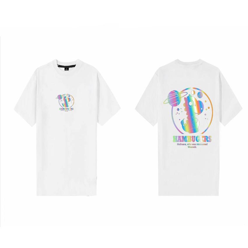 Áo thun phản quang tay lỡ KHỦNG LONG - form Unisex chất Cotton mát mịn