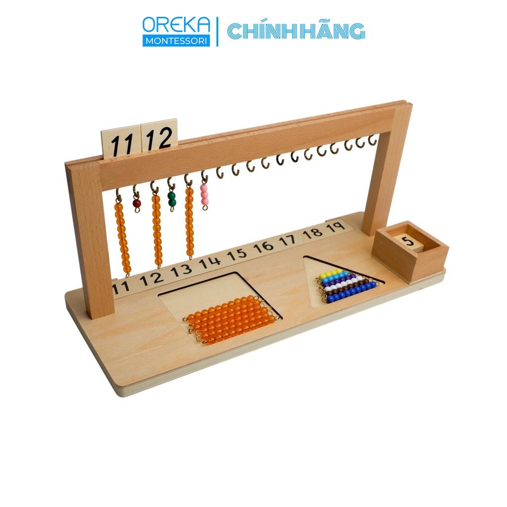 Đồ chơi trẻ em Oreka Montessori Giá treo chuỗi hạt học số 11 đến 19 - 0520230