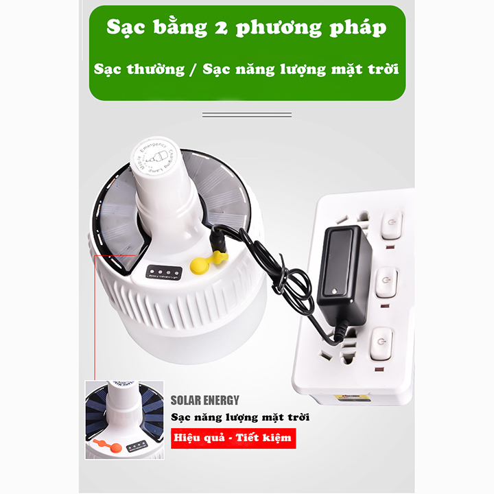 Bóng đèn led tích điện có điều khiển, công suất 100 W, 2 chế độ sạc