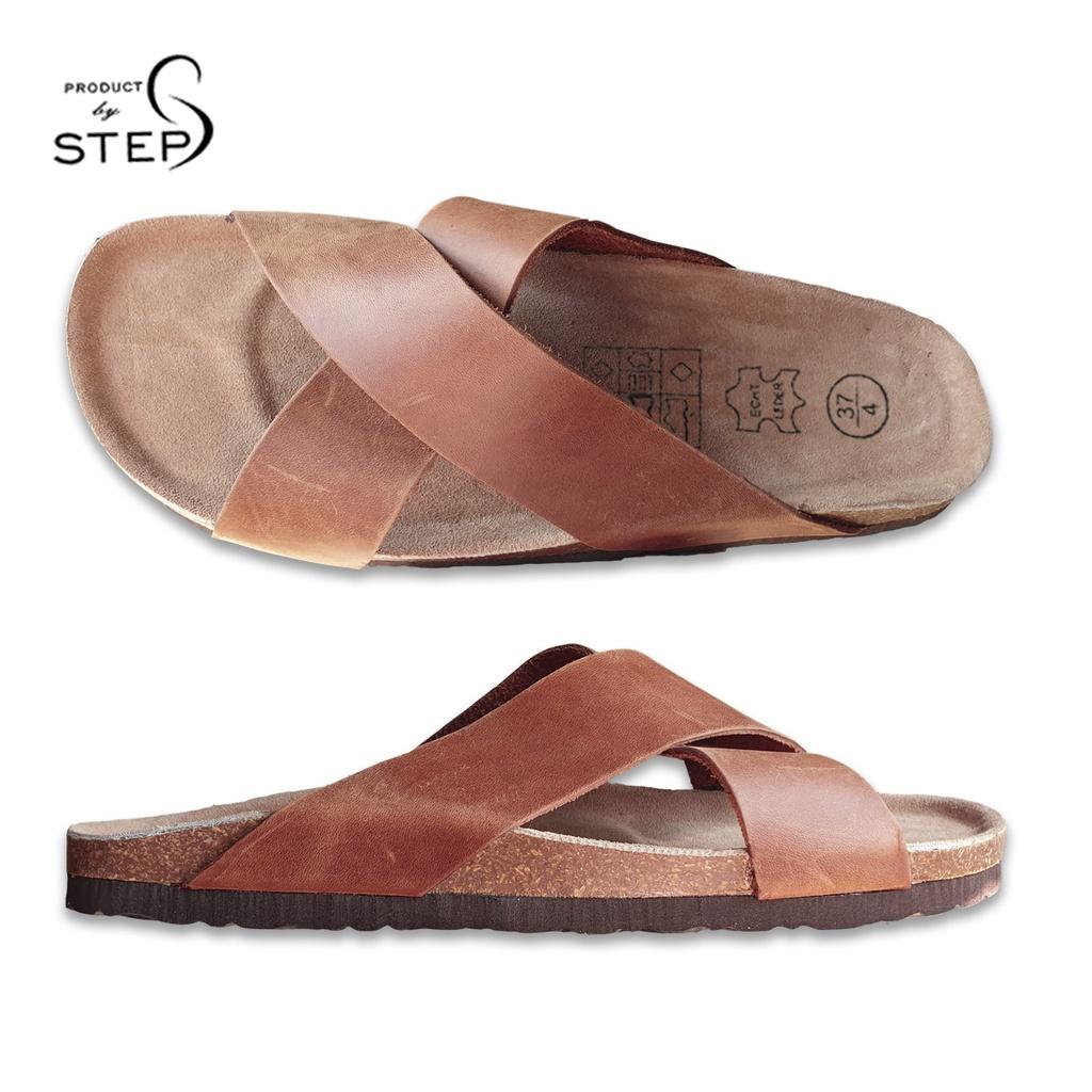 Dép đế trấu Unisex Da Quai chéo