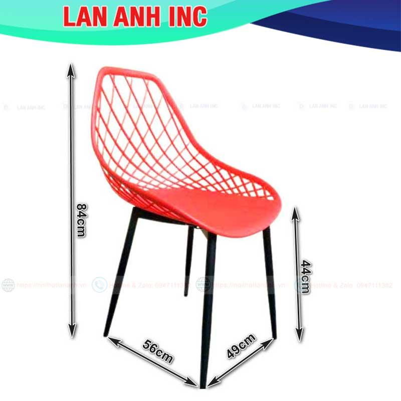 Ghế nhựa cafe văn phòng bàn ăn cao chân sắt sơn tĩnh điện đẹp hiện đại LAE4012