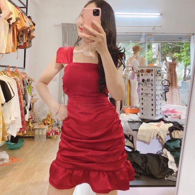 Đầm 2 dây bản lớn có mút ngực chân váy xoè bèo xinh lung linh