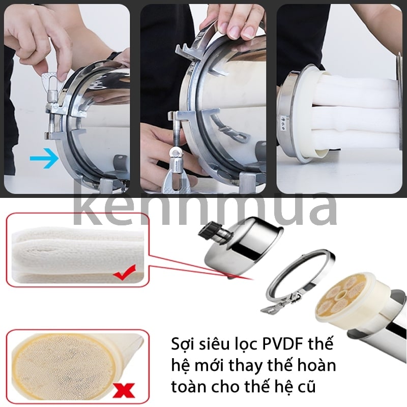 Lọc nước UF tổng, đầu nguồn siêu sạch màng lọc thẩm thấu ngoài PVDF siêu sạch 1500L