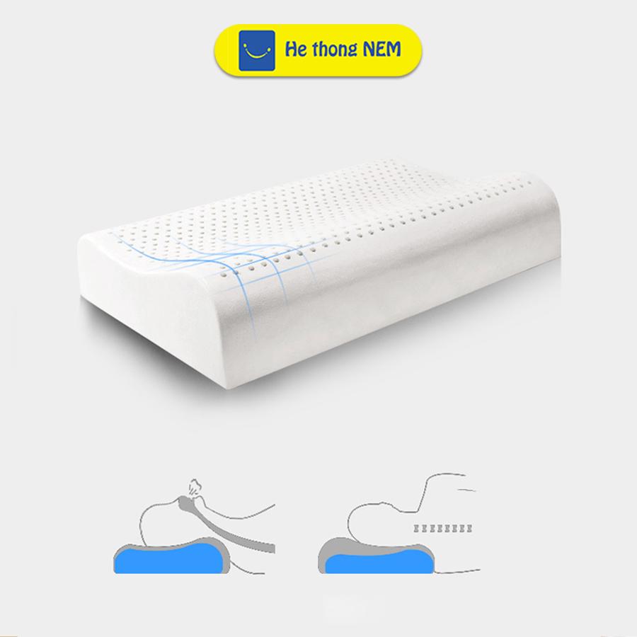 Gối Cao Su Non Người Lớn SERENA Gối Nằm Ngủ Cao Su Non Thiên Nhiên Cho Người Lớn Cao Cấp Chống Đau Cổ Vai Gáy Giảm Ngáy