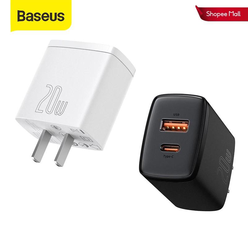 Cốc sạc siêu nhỏ gọn 20W Baseus Compact Quick Charger (USB + Type C, công suất 20W) - Hàng Chính Hãng