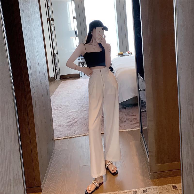 Quần ống rộng, quần suông khoá trước 2 màu tôn dáng kéo dài chân D'Lily Store
