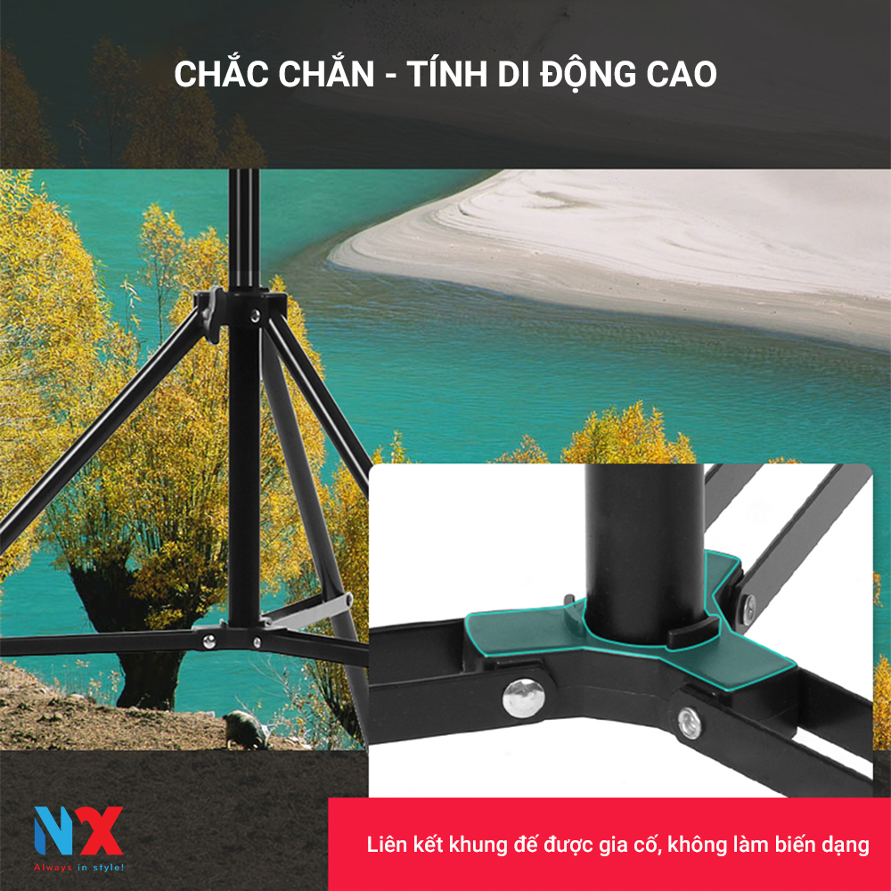 Chân đèn cao 2m hợp kim nhôm - gắn đèn livestream, softbox chụp hình, đèn flash, máy ảnh
