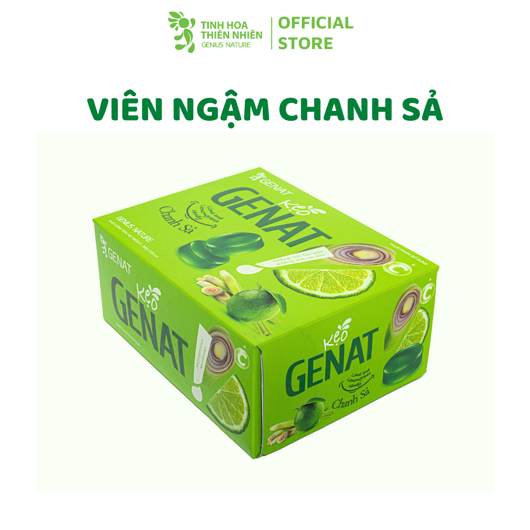 Kẹo ngậm Genat Chanh Sả (Hộp 100 viên) - Giao 2H HCM