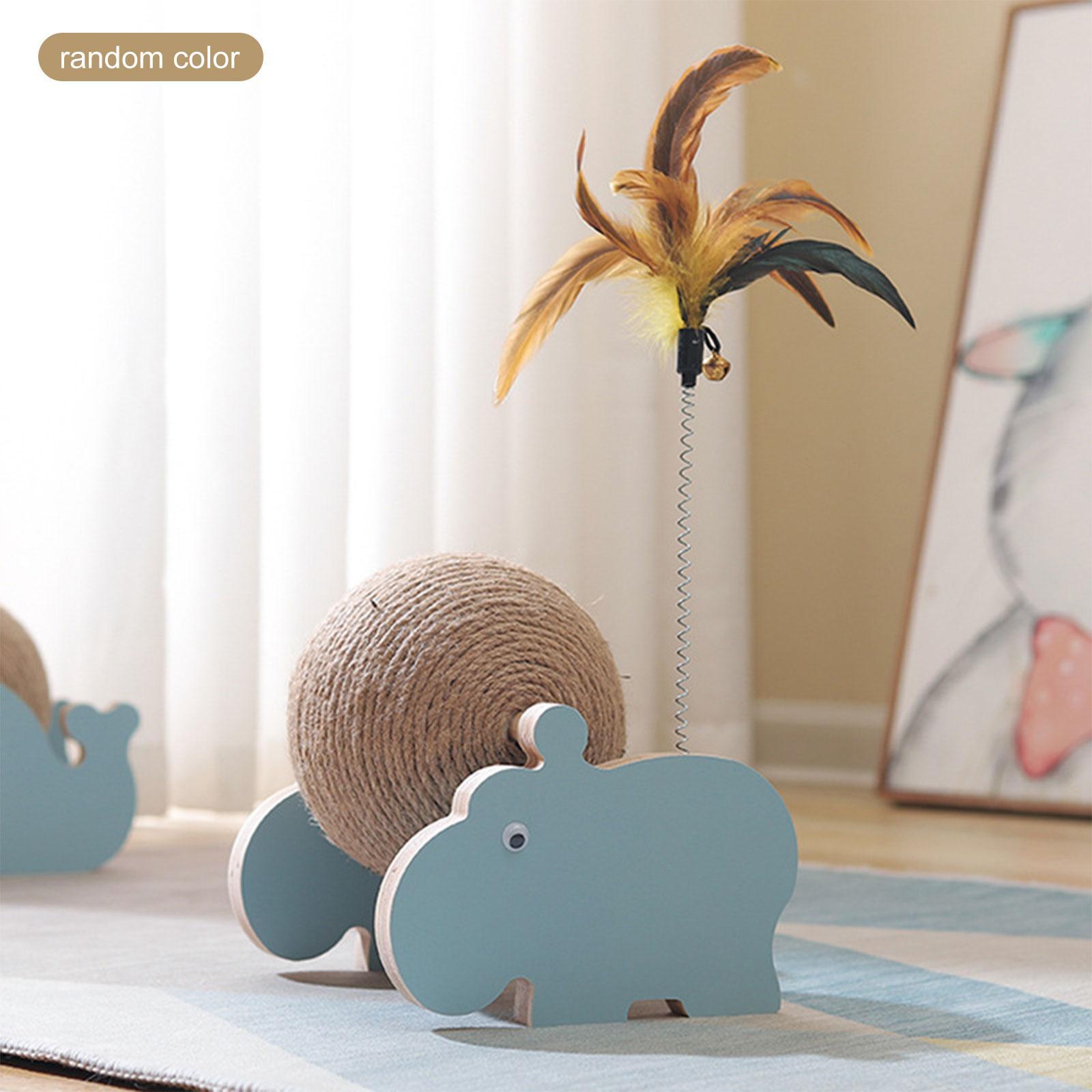 2Pcs Cat Scratching Ball Scratcher Toy Interactive Exercise Wooden Cats