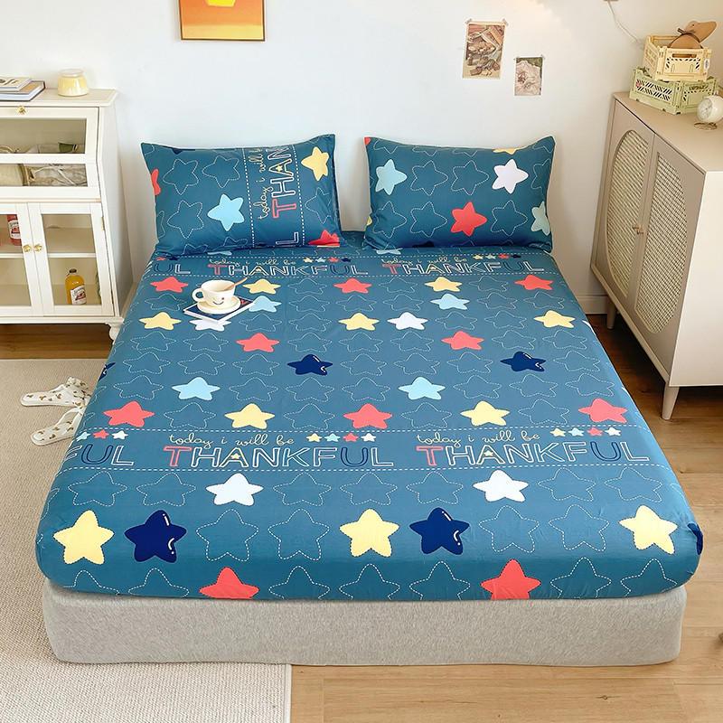 Bonenjoy 100% Bộ Chăn Ga Gối Cotton Trái Tim In Trang Bị Tấm Kích Thước Queen Lençol De Cama Casal Vua Kích Thước Dưới Tấm