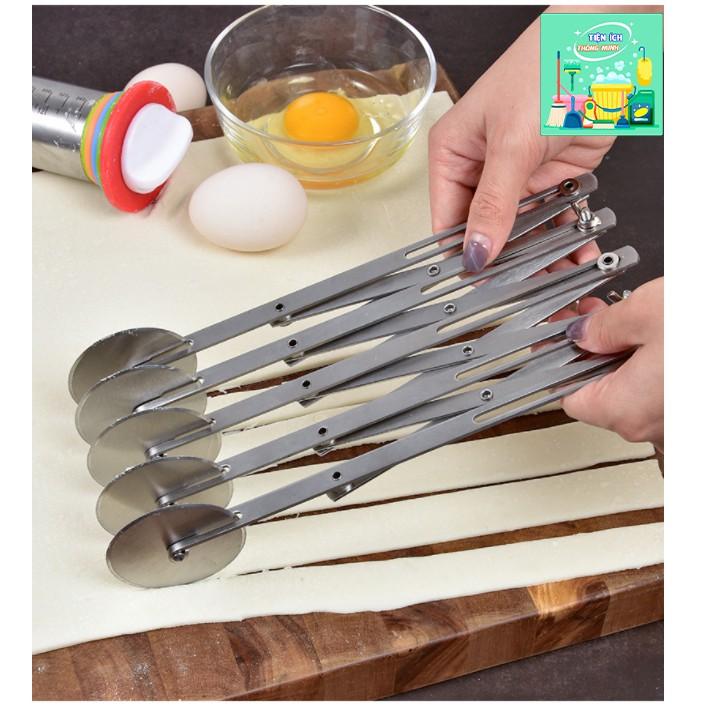 Con lăn cắt bánh Pizza bằng thép không gỉ chống dính có thể điều chỉnh kích thước - TT1170