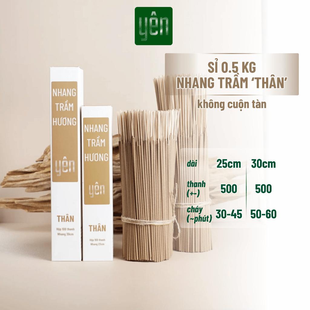 Nhang Trầm Hương Yên 23-30cm Sỉ 0.5kg Loại Thân, Tâm, Tuệ Sạch Tự Nhiên Ít Khói Thờ Cúng Xông Nhà - Trầm Tâm