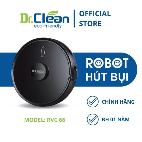 Robot hút bụi lau nhà Dr. Clean Model RVC66-PRO 3200 mAh cảm biến Laser TOF Gyroscope Hồng Ngoại Wifi Vẽ bản đồ tường ảo - Hàng chính hãng