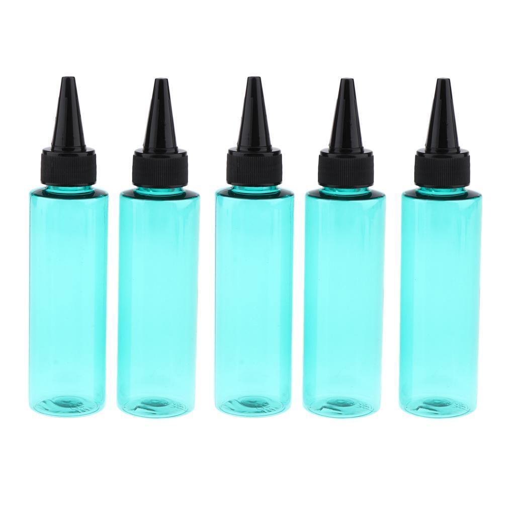 Pack of 5 100ml Empty Essential Oil Bottle Refillable Travel Cream Liquid Aromatherapy Perfume Vials With Black Cap