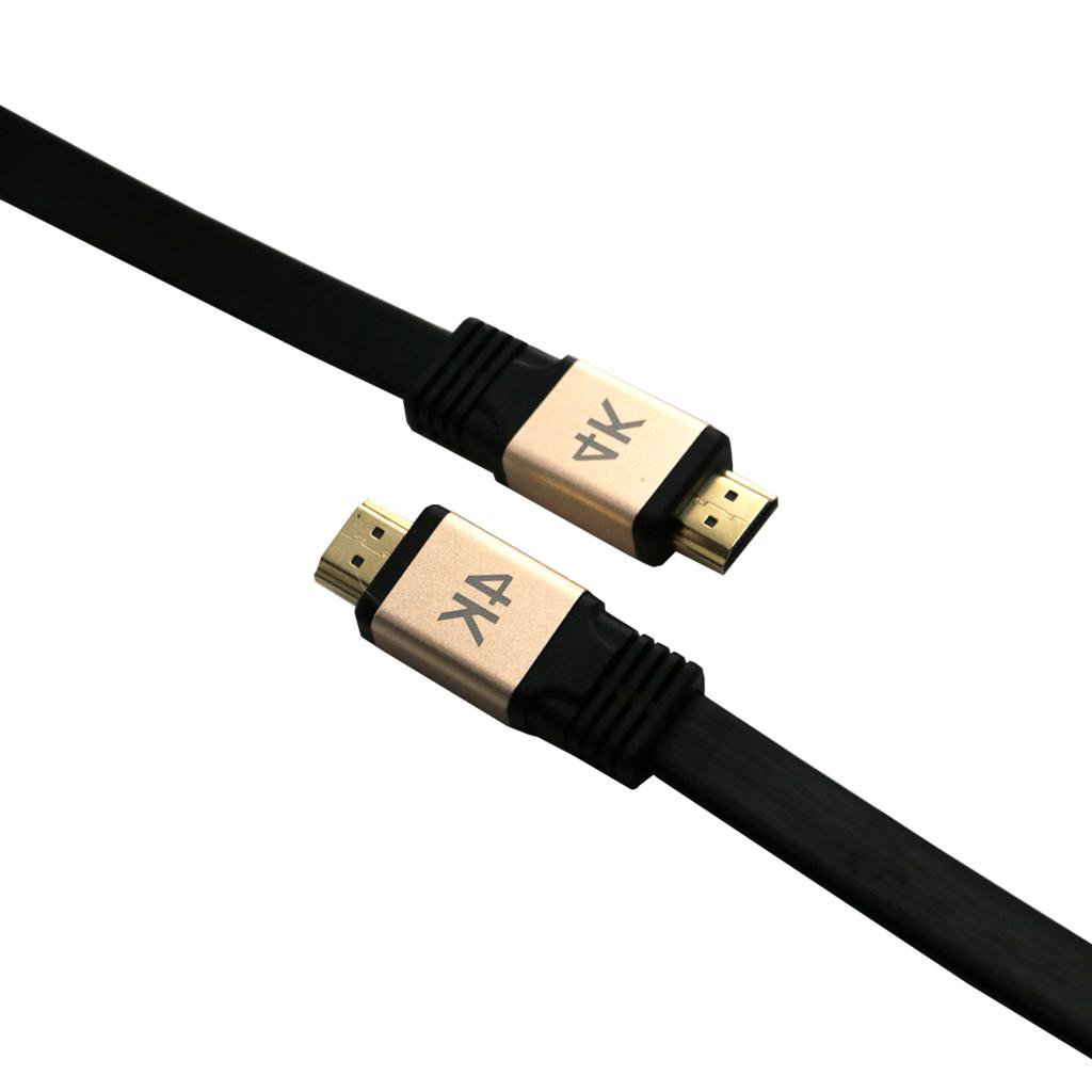 HDMI Cable , HDMI 2.0 Ready - 30AWG Flat Cord - High Speed 18Gbps - Gold Plated Connectors - Ethernet, Audio Return - Video 4K 2160p, HD 1080p, 3D for Xbox PlayStation PS3 PS4 PC Apple TV 1m/1.8m/3m/5m