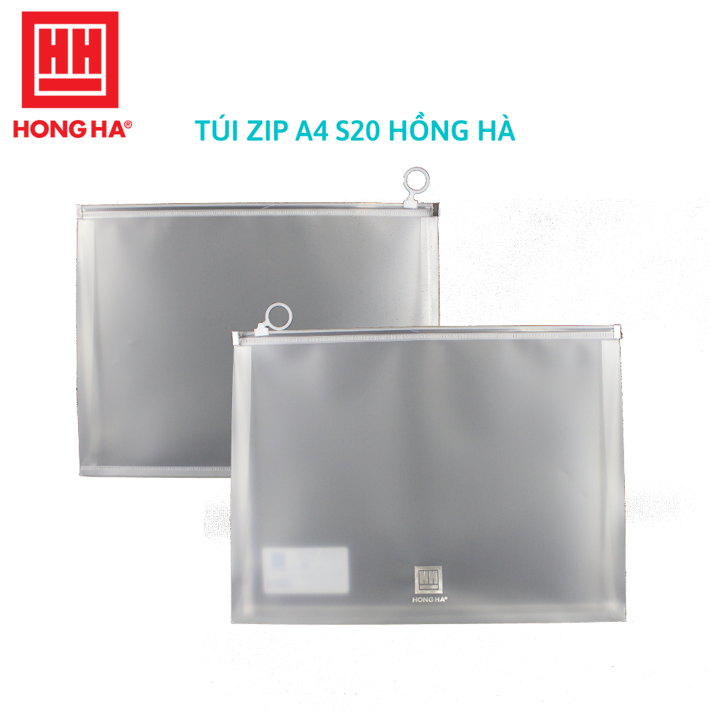 Túi zip A4 đựng tài liệu Hồng Hà| Clear bag S20 | Túi Đựng Giấy Kiểm Tra Khoá Zip A4 - 6670