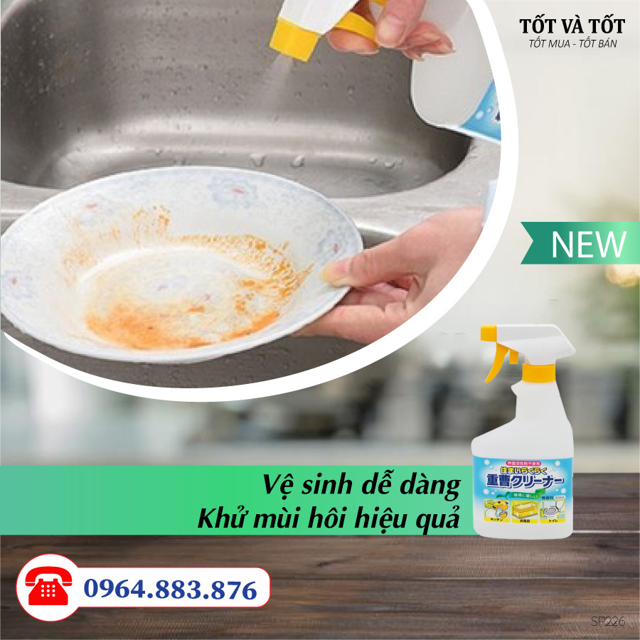 Chai xịt rửa nhà bếp Baking - Soda 400ml - Hàng nội địa Nhật