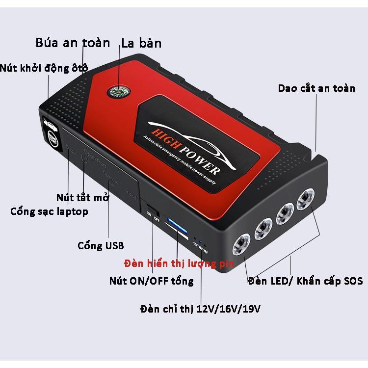 Bộ kích ắc quy ô tô kiêm sạc dự phòng 18000mAh - Gia dụng SG