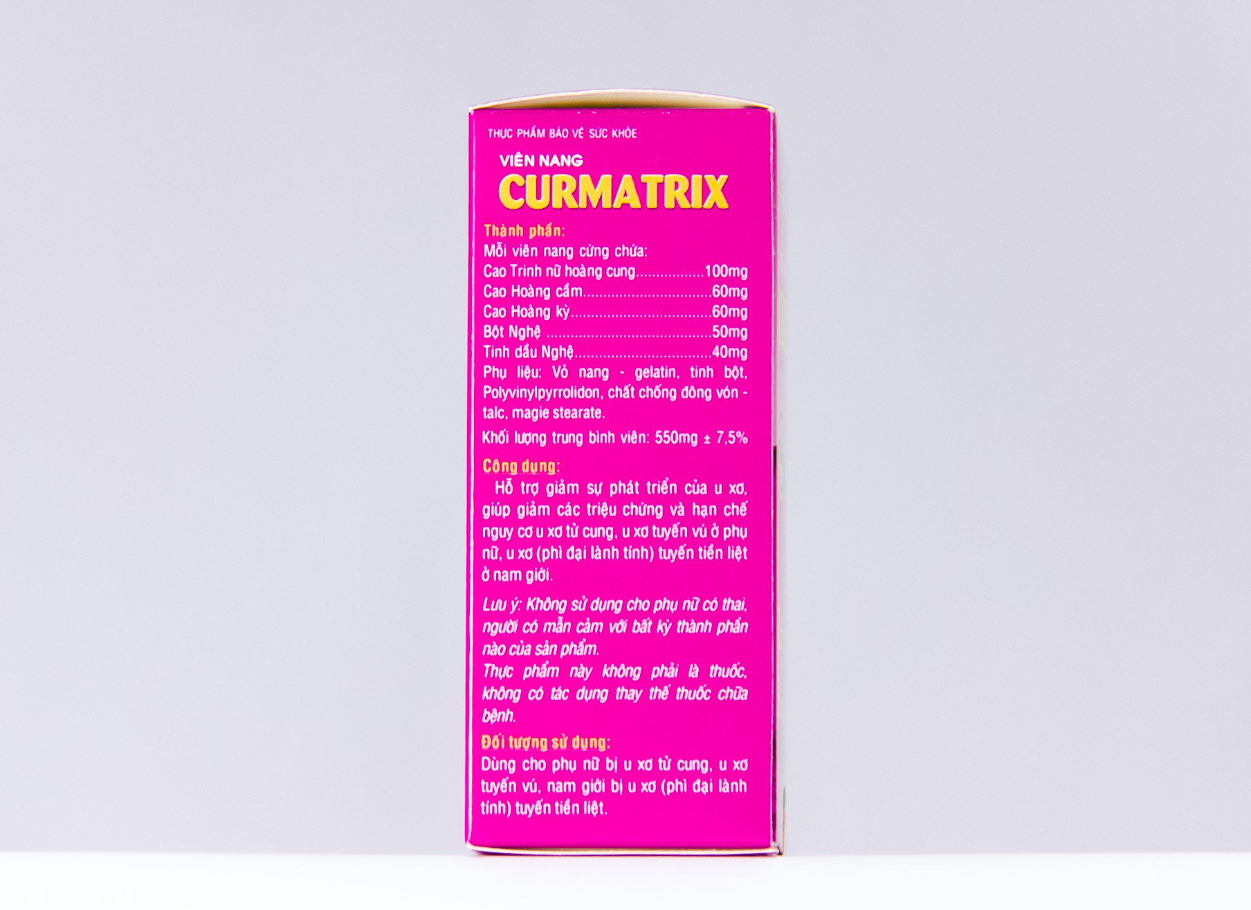 Thực phẩm bảo vệ sức khỏe Viên uống CURMATRIX Hỗ trợ giảm sự phát triển của u xơ, giúp giảm các triệu chứng hạn chế nguy cơ u xơ tử cung