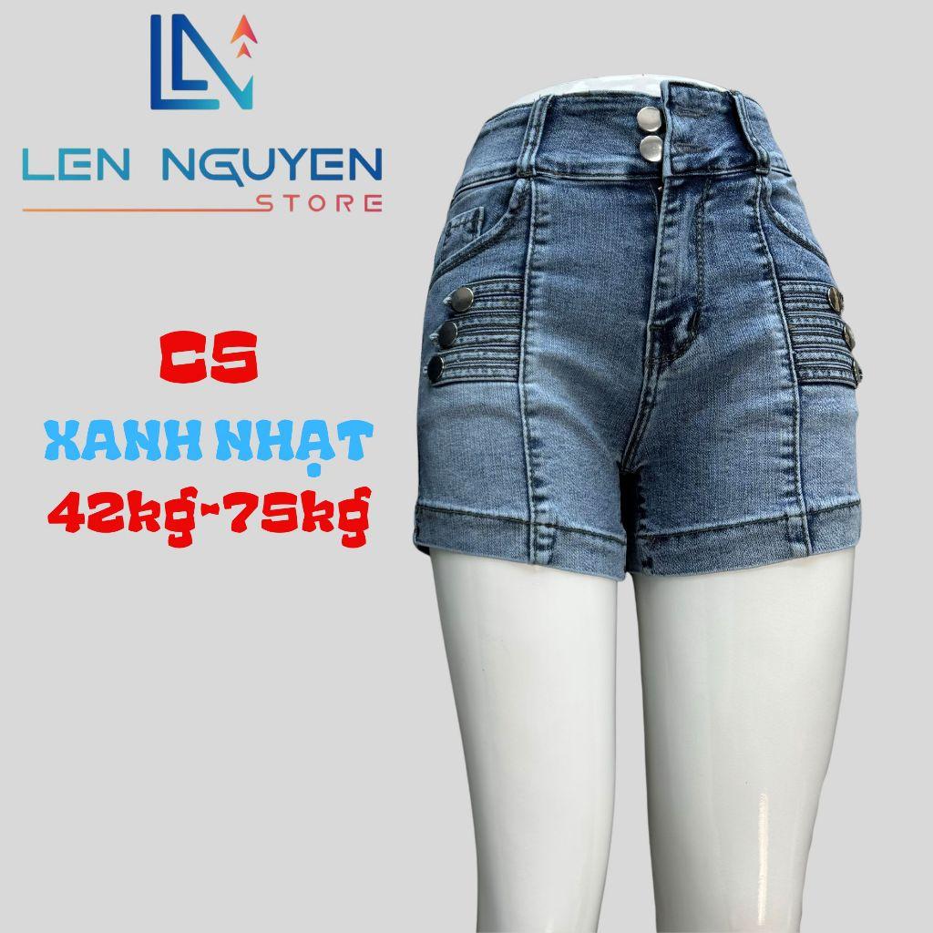 C5_Quần jean nữ, đùi, lưng cao, quần bò nữ dáng ôm, quần rin nữ có big size, cho 42kg đến 75kg,LEN NGUYEN STORE - Xanh Nhạt
