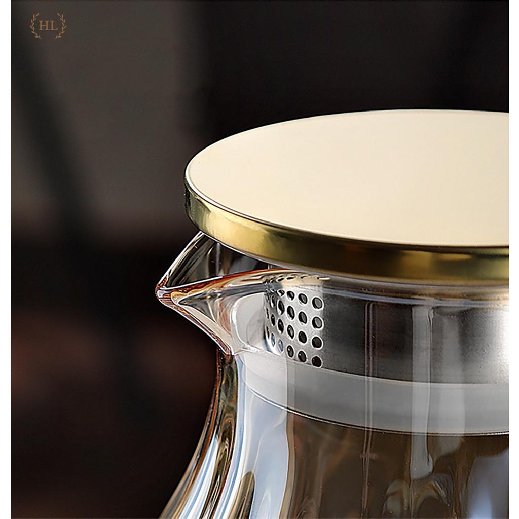 Bình cốc thủy tinh Decor chịu nhiệt Borosilicate | Bình Ly Thủy Phong cách Vintage Vàng Hổ Phách 2023 ( Hàng có sẵn )