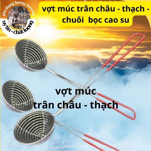 Vợt lọc lưới múc vớt trân châu topping cán đỏ to nhỏ đẹp giá rẻ tiện dụng