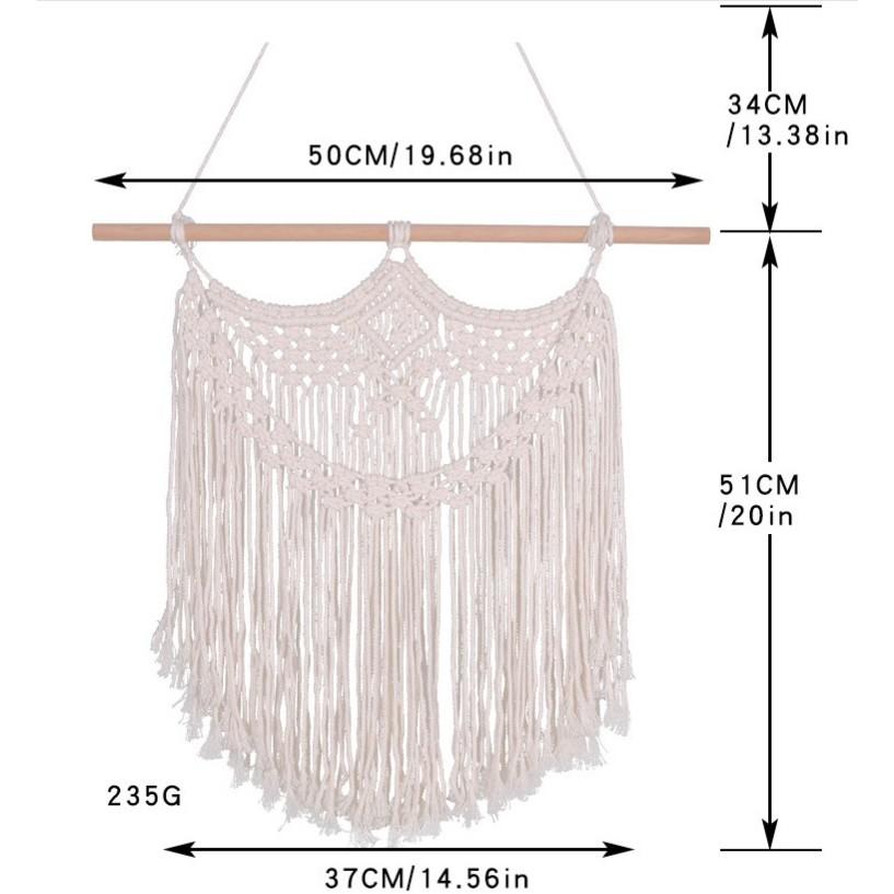 Mành treo Rèm treo tường Macrame trang trí decor nhà cửa