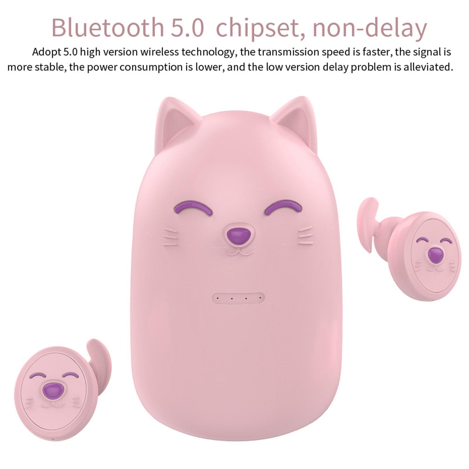 Wireless  Earphones Touch Function Headphones Stereo Sweatproof Pink