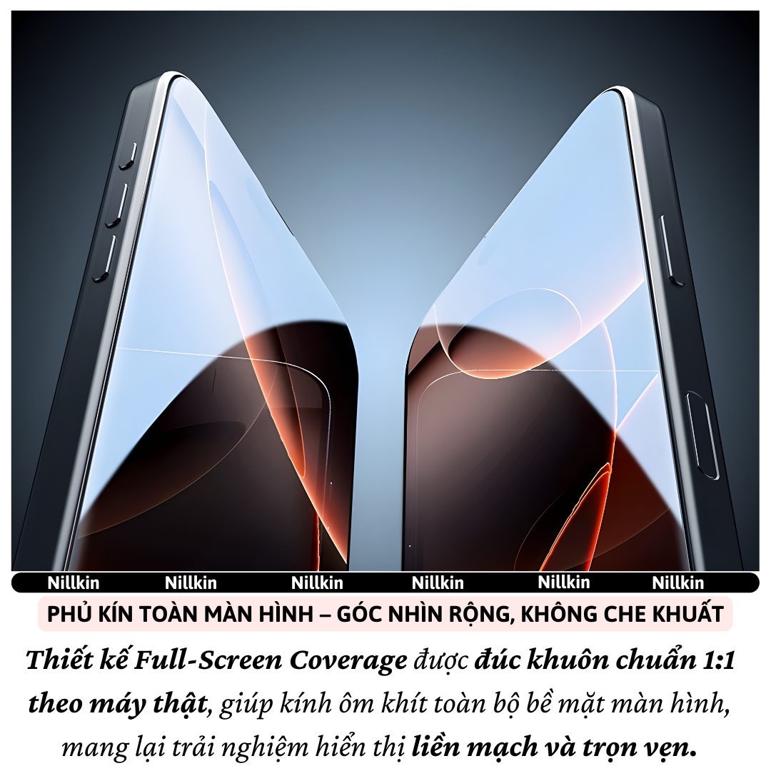 Dán kính cường lực kèm khung hỗ trợ dán chống chói NanoClear AR Coating Nillkin Amazing H+ PRO AR cho iPhone 17 Pro Max / Air - độ mỏng 0.2 mm chống bể chống bụi chống va đập màn hình, khung hỗ trợ dán - Hàng nhập khẩu