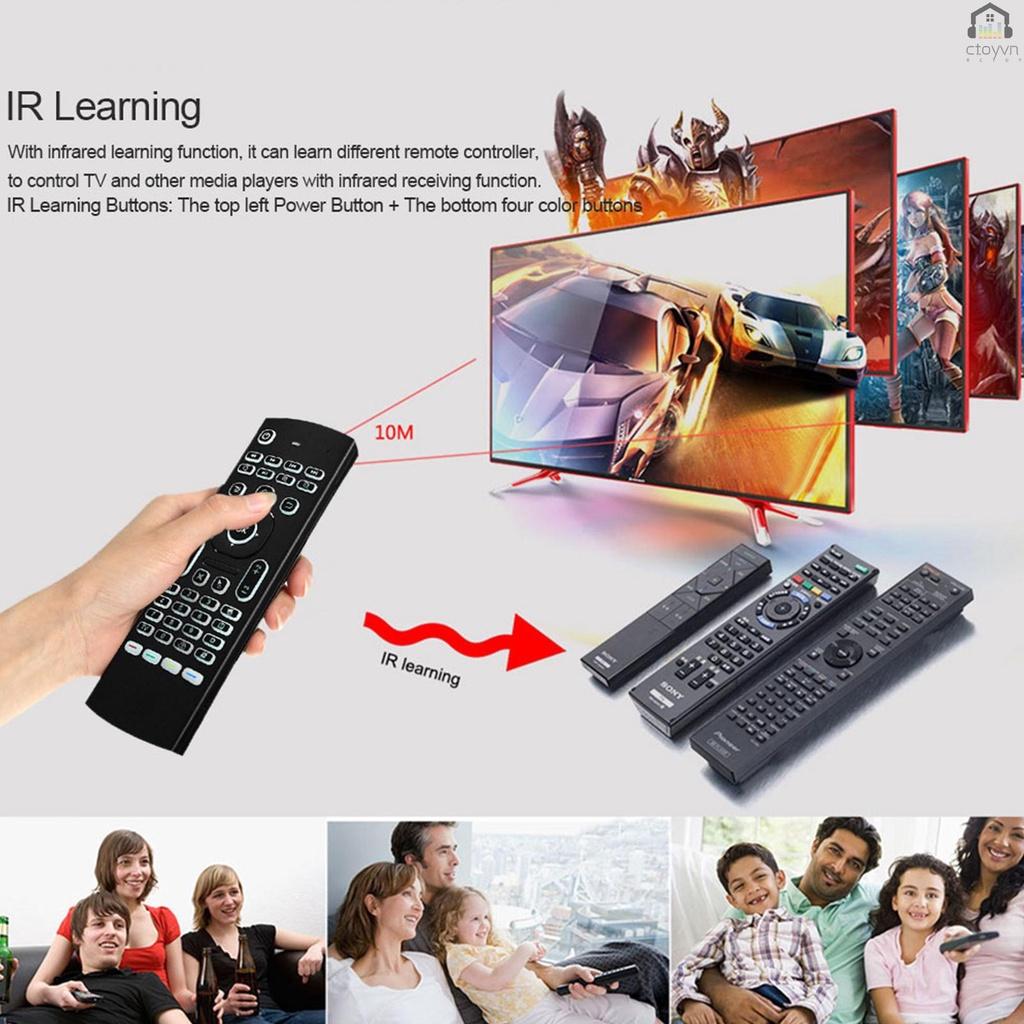 Bộ bàn phím và chuột không dây 2.4G 6 trục điều khiển cảm ứng chuyển động IR cho Mini PC Smart TV Android