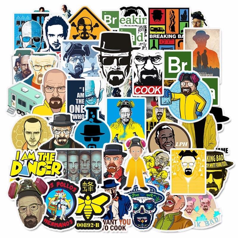 Sticker breaking bad Sẵn Hình Dán Trang Trí Mũ Bảo Hiểm Laptop Điện Thoại Ván Trượt Sổ tay Notebook