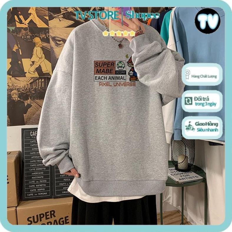 Áo Nỉ Nam TVSTORE Áo Sweater cổ tròn dáng rộng phong cách thời trang hàn quốc cho nam giới