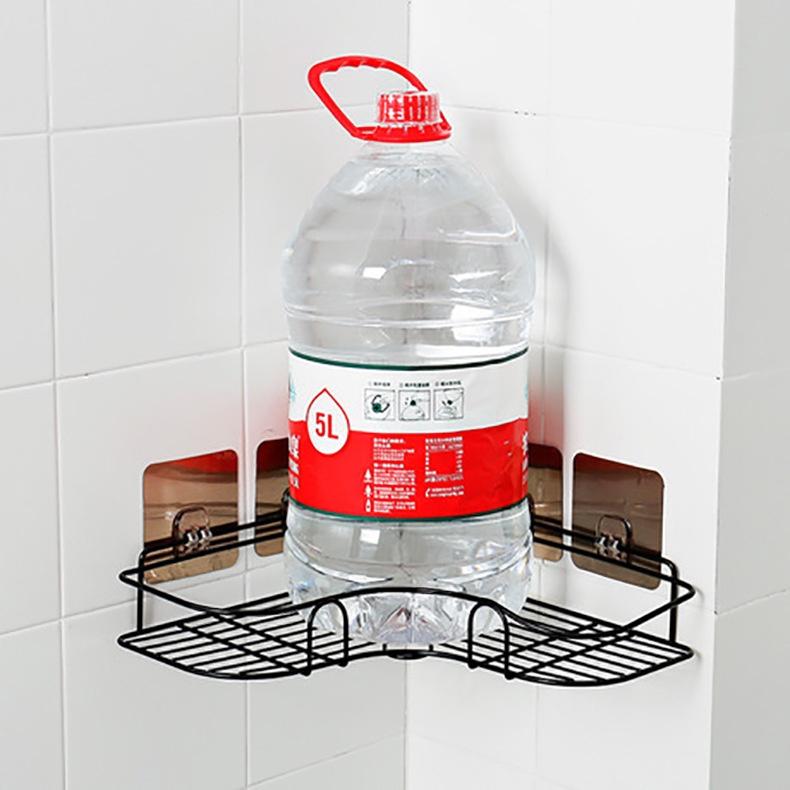 Kệ góc nhà tắm phun sơn tĩnh điện dán tường siêu dính, đựng đồ tiện ích, Tặng 2 miếng dán siêu dính