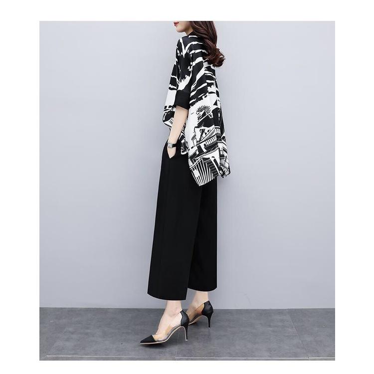 Set đồ bộ áo voan họa tiết trẻ trung - Chất liệu : Áo voan lụa, quần xô mịn  - Hàng nhập cao cấp