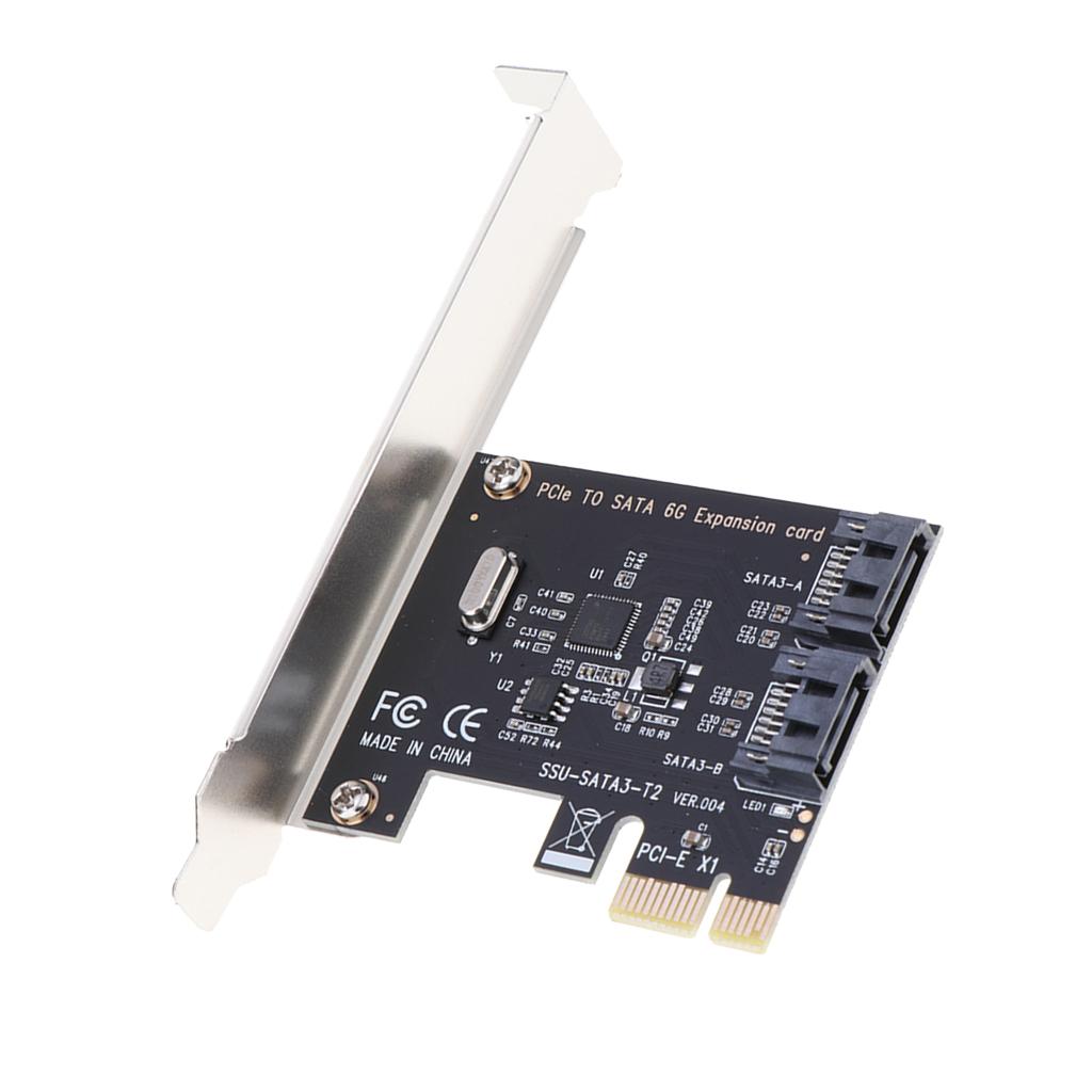 1 to 2 SATA 3.0 PCI E Slot Expansion Card with Internal SATA Header Port Adapter