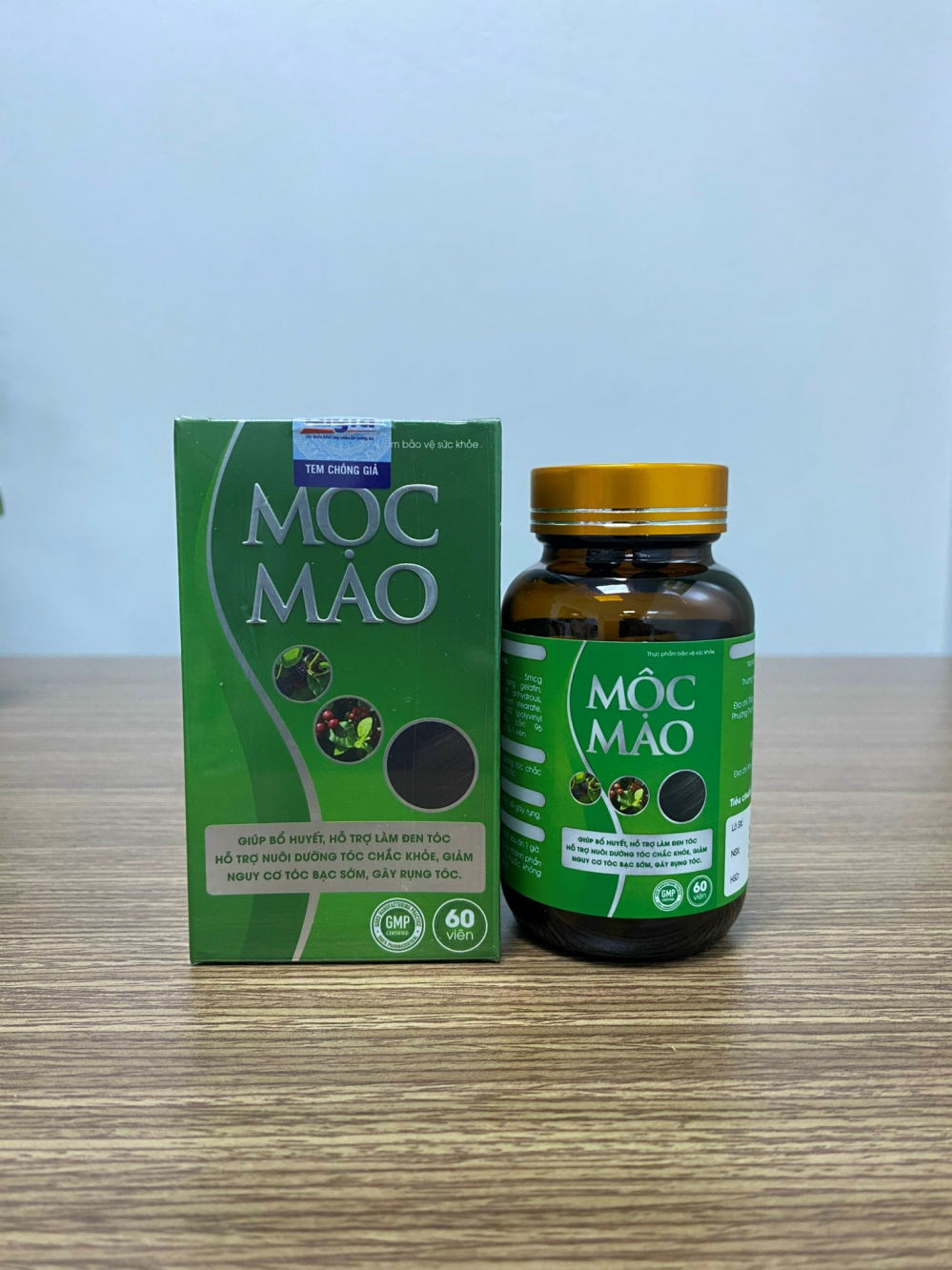 Combo 2 Hộp Viên Uống Mộc Mao -  Hỗ Trợ Mọc Tóc Giúp Tóc Đen Bóng Chắc Khỏe (hộp 60 viên)