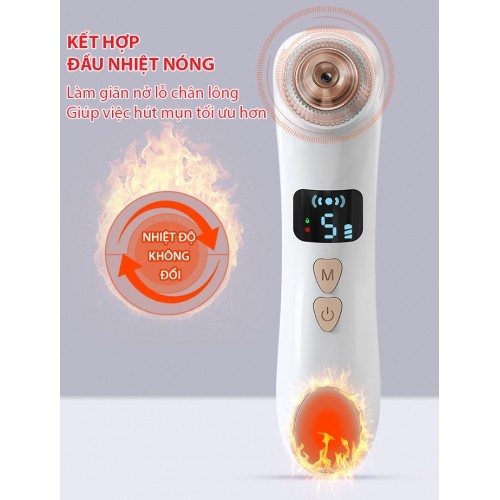 Máy Hút Mụn Cầm Tay Nikio NK-220 - Camera Hỗ Trợ Soi Da - Có 6 Đầu Hút Cải Tiến Mới, Hút Sạch Mọi Loại Mụn - Pin Sạc Tiện Lợi