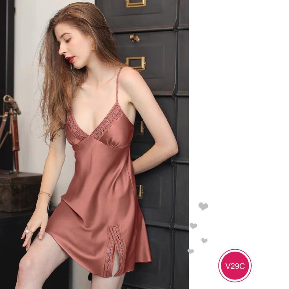 Đầm ngủ lụa satin cao cấp V29 *