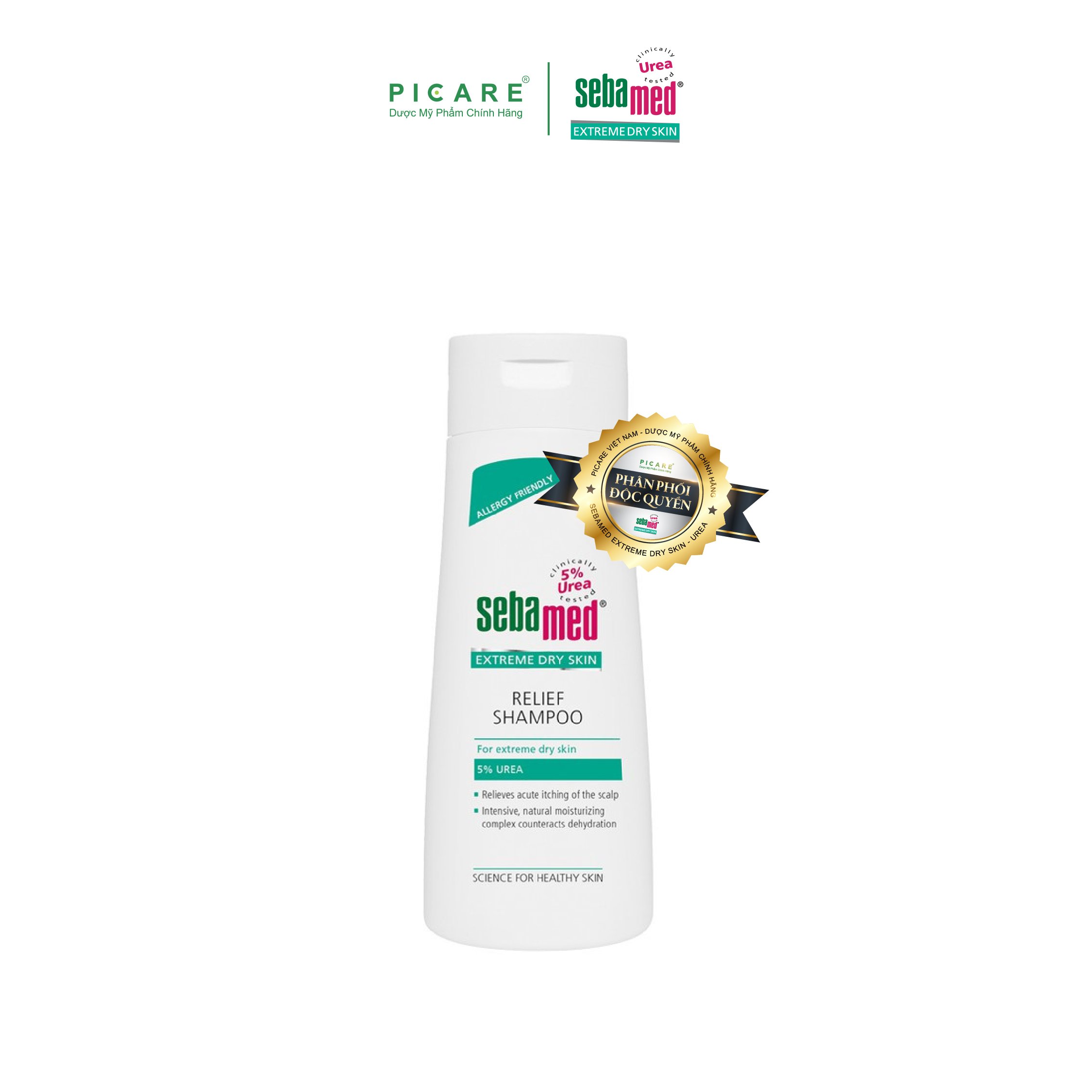 Dầu gội đầu giảm khô, ngứa Sebamed Extreme Dry Skin Relief Shampoo 5% Urea 200ml