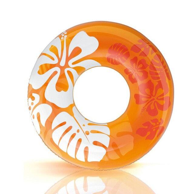 Vòng bơi bơm hơi mới cho trẻ em Hibiscus Phụ nữ bơi Vòng tròn bên hồ bơi Dụng cụ tiệc nổi Thuyền bơi Nệm không khí 90