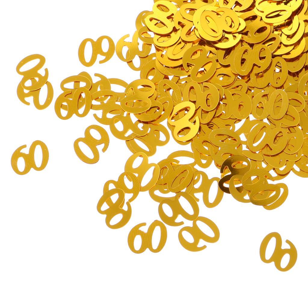 3X Table Confetti Age Birthday Party Wedding Anniversary Table Confetti Gold 60
