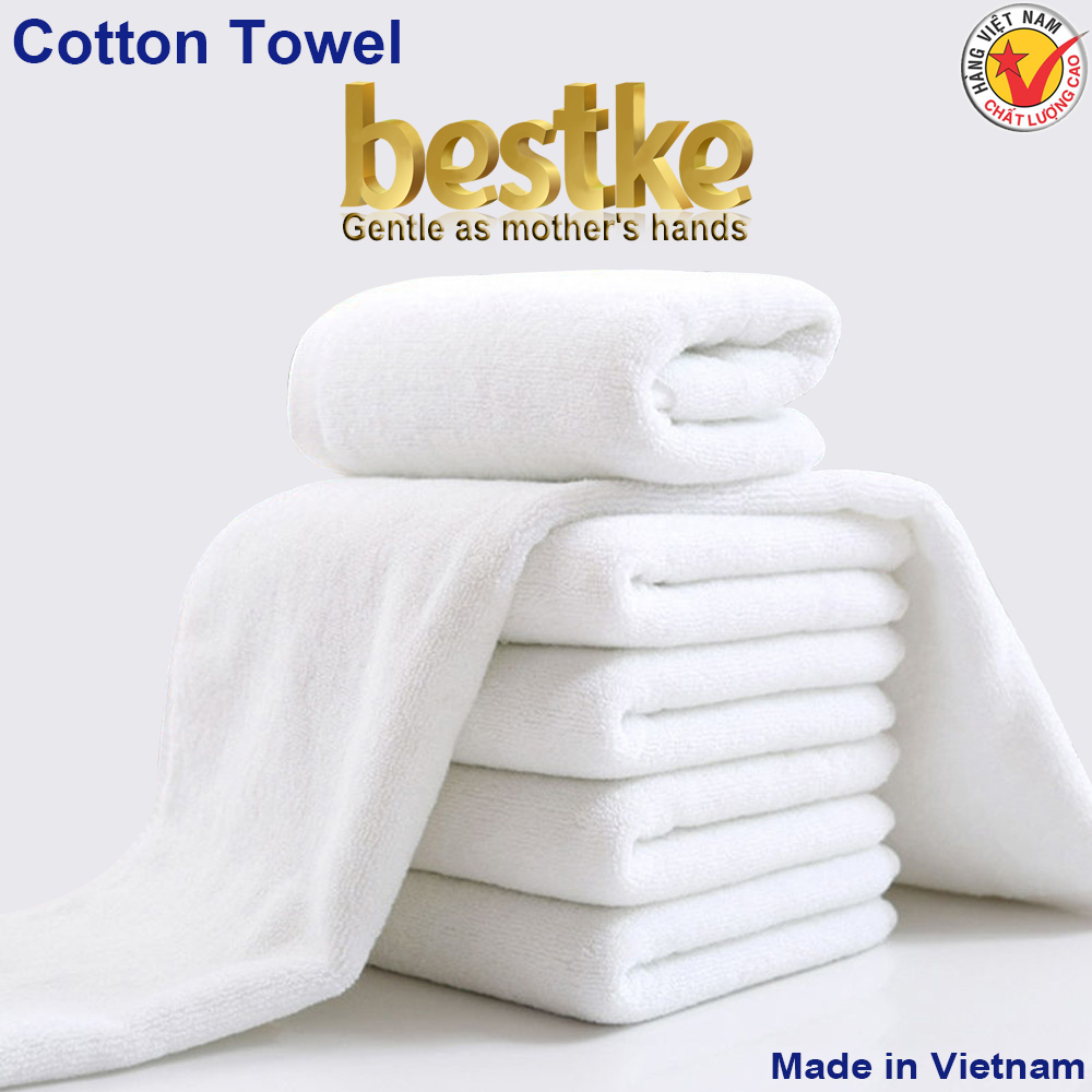 #Combo 5 cái Khăn gội cotton, màu trắng, KT 75*30cm, towel, cotton towel