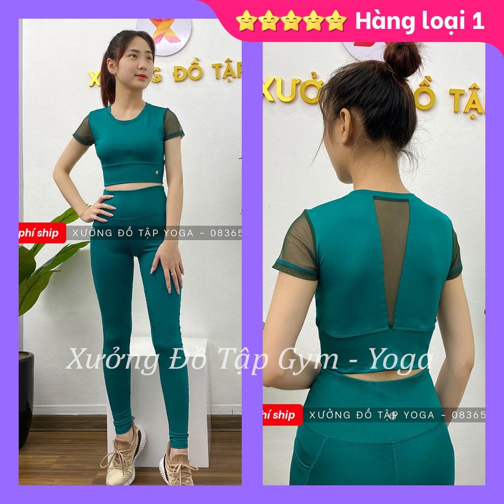 SET ĐỒ TẬP - Yoga, Gym, Aerobic Lông công cộc tay lưới - HOT