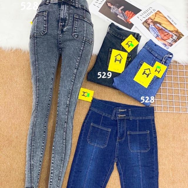 Quần jean nữ co giãn 2 túi trước trích ly Ms 528