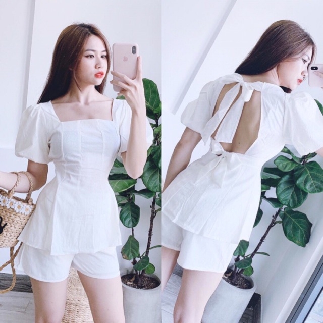 SÉT BỘ ĐŨI CỘT NƠ LƯNG XINH XẮN THỜI TRANG NỮ