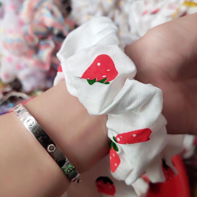 Sỉ 10 scrunchies Dâu và cherry