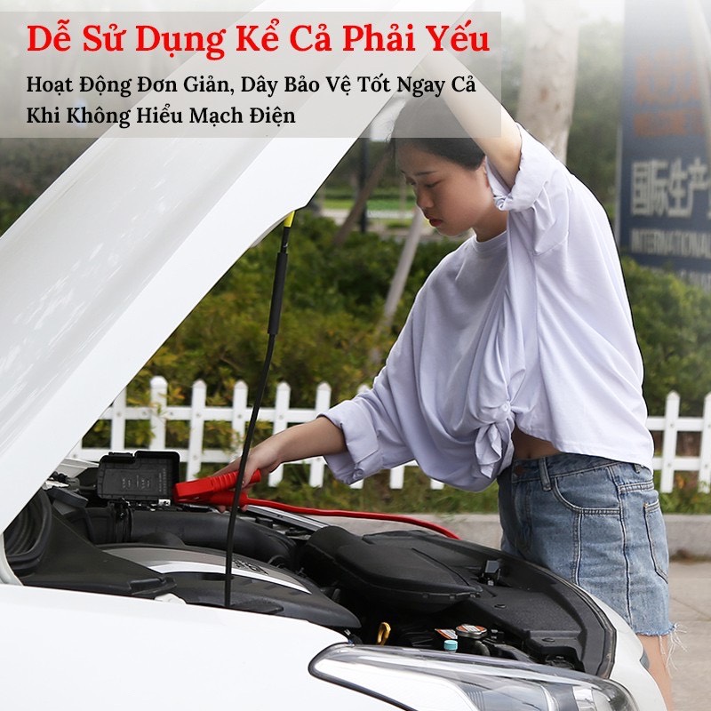 Dây câu bình ắc quy xe hơi , ô tô 2000A - 4 mét lõi đồng , đầu kẹp bọc cách điện chắc chắn siêu bền đẹp.