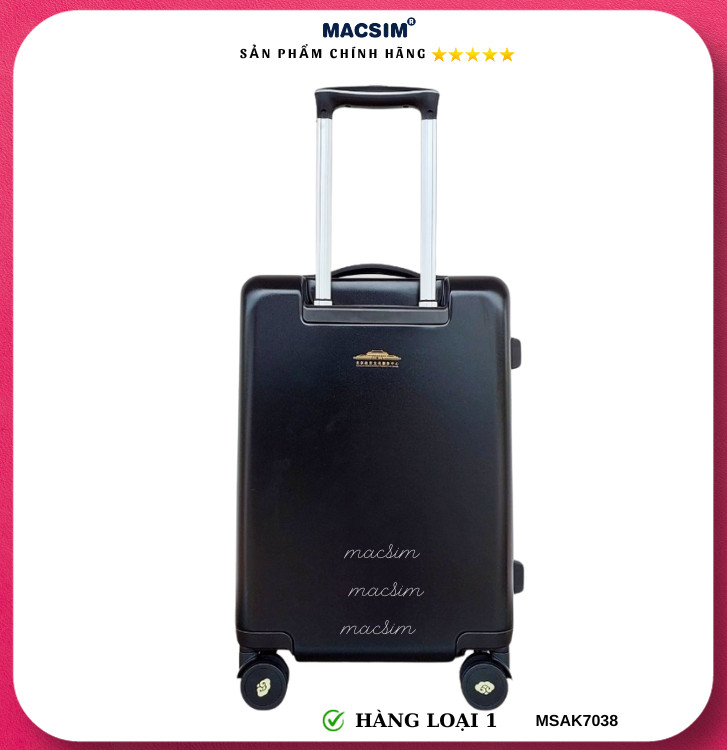 Vali cao cấp Macsim Aksen hàng loại 1 MSAK7038H cỡ 20 inch màu Black, Red