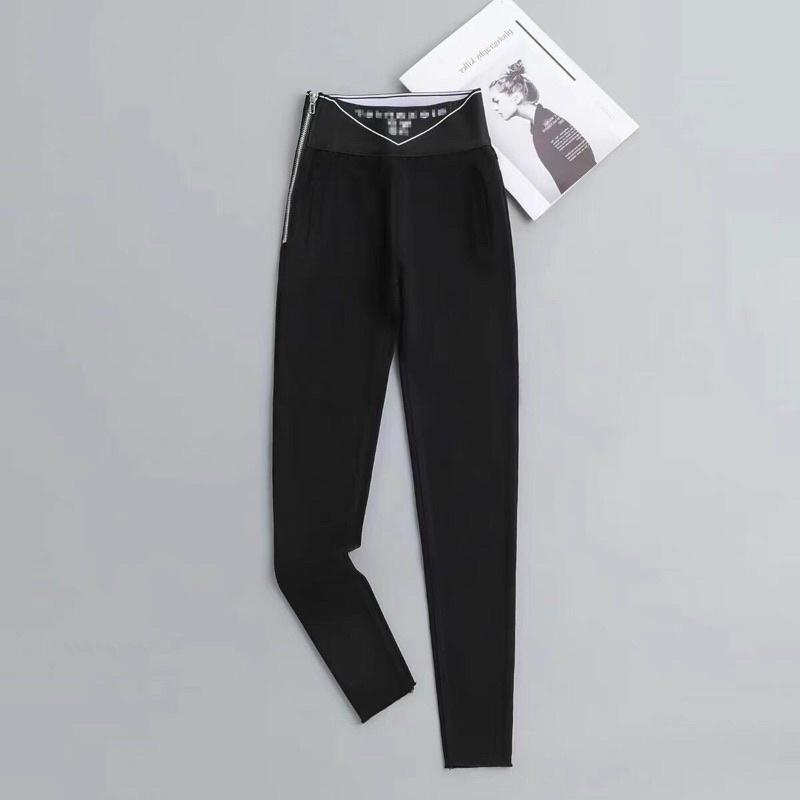 quần legging chun chữ khoá sườn chất umi vải dày dặn đẹp